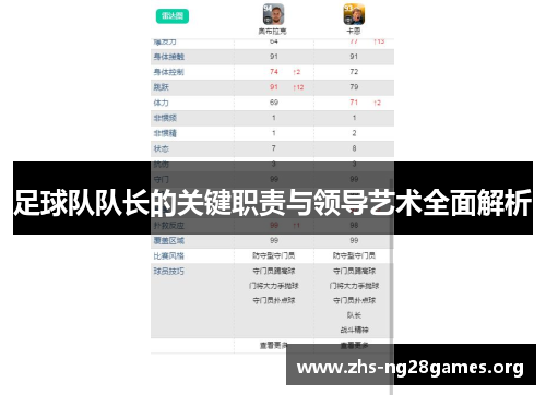 足球队队长的关键职责与领导艺术全面解析 足球队队长的关键职责与领导艺术全面解析